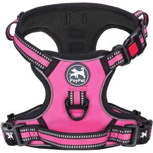 NEW Open Box PoyPet No Pull No Choke Reflective Adj. (Pink, M) Dog Harness/Vest